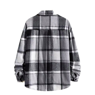 Camisa Franela a Cuadros Slim Fit Manga Larga para Hombre Otoño-Invierno - Image 5