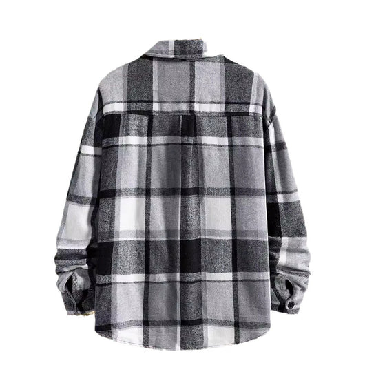 Camisa Franela a Cuadros Slim Fit Manga Larga para Hombre Otoño-Invierno - Image 5