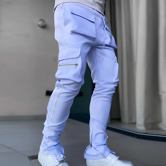 Pantalones de Entrenamiento Reflectantes Holgados y Rectos para Hombre - Image 4