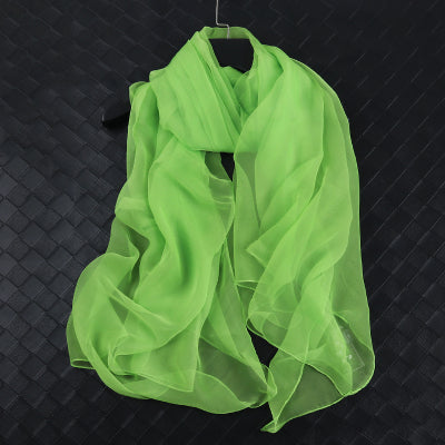 Pañuelo de Seda Largo para Mujer - Chal Playero Chifón Liso Grande - Image 9