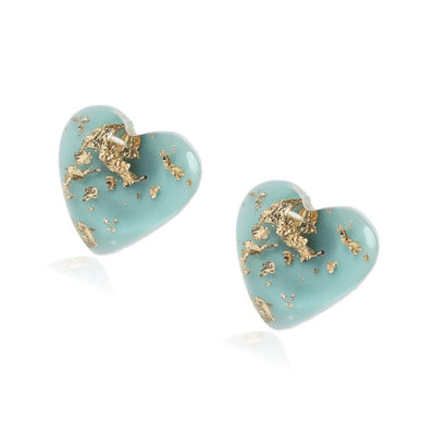 Aretes de Corazón en Turquesa Estilo Europeo y Estadounidense - Image 3