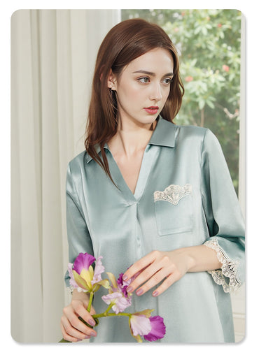 Camisón de Seda Mulberry para Mujer - Pijama Holgado y Fresco - Image 11