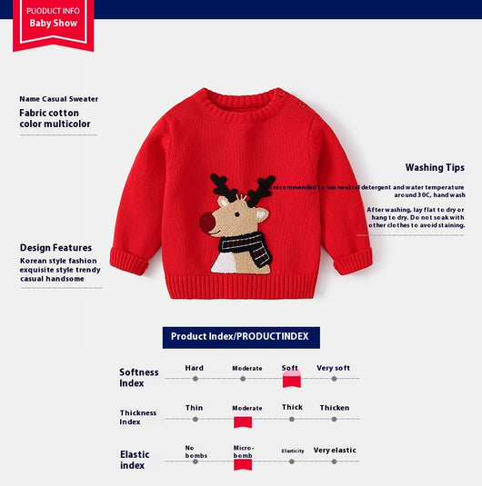 Suéter Navideño Grueso con Reno Cartoon - Abrigo Cálido para Invierno - Image 8