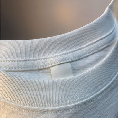 Camiseta Blanca de Algodón para Hombre - Verano Suelta Talla Grande Manga Corta Bordada - Image 17