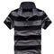 Camiseta Hombre Cuello Rayado Manga Corta con Bolsillo Real