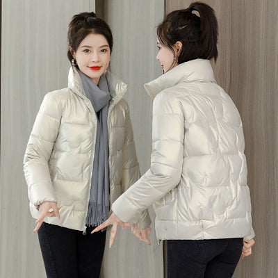 Chaqueta Acolchada para Mujer con Cuello Alto y Relleno de Plumón - Image 5