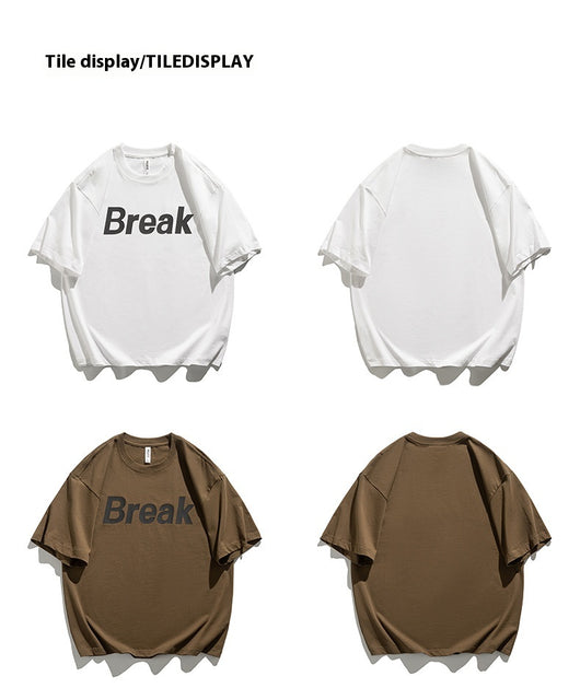 Camiseta Vintage Suelta de Verano con Estampado de Letras para Hombre - Image 11