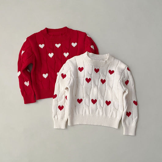 Suéter Infantil de Algodón Niño y Niña Cuello Redondo Rojo - Image 16