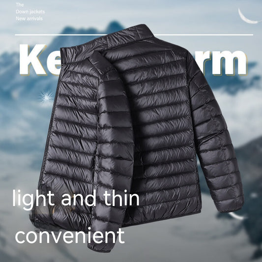 Chaqueta Acolchada Ligera Cuello Alto Talla Grande para Hombre