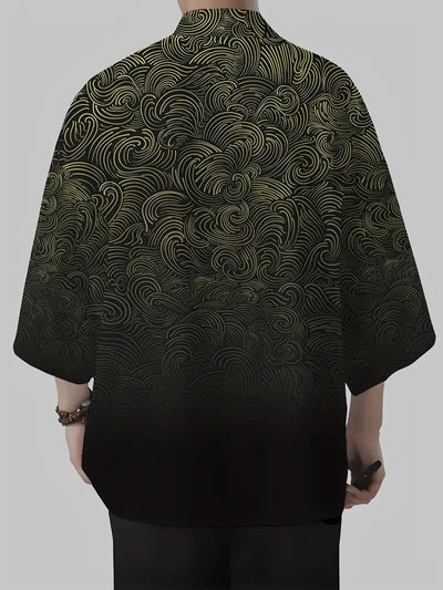 Cardigan Suelto Estampado 3D Versátil para Hombre - Image 17