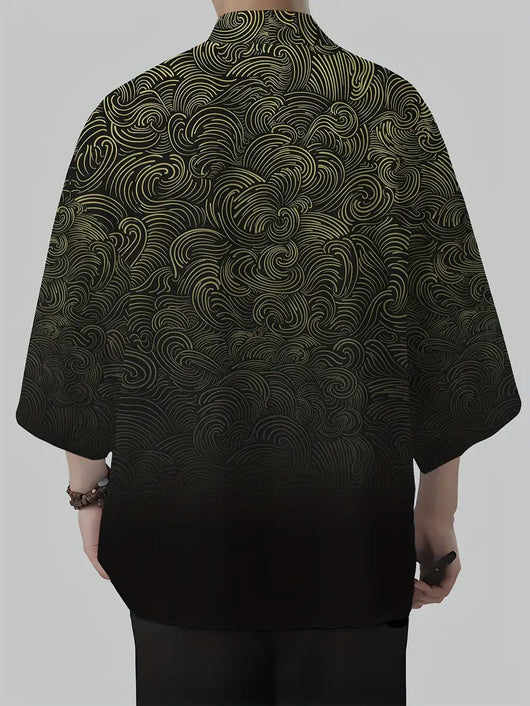 Cardigan Suelto Estampado 3D Versátil para Hombre - Image 17