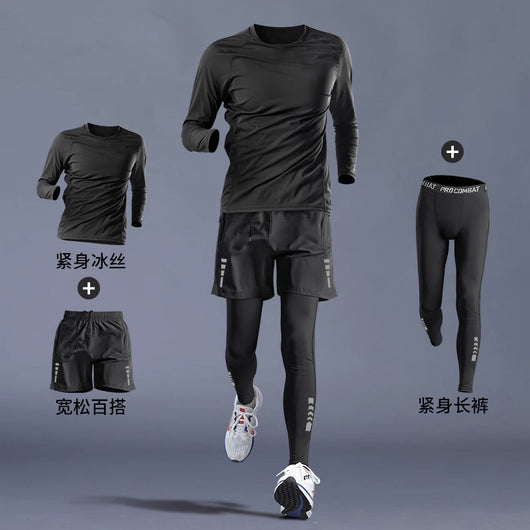 Camiseta Deportiva Ajustada Manga Larga Secado Rápido para Entrenamiento - Image 16