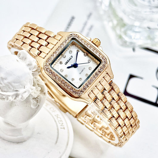 Reloj Cuadrado Retro Impermeable para Mujer con Cristales Incrustados - Image 13
