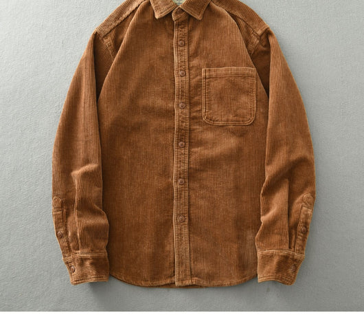 Camisa Casual de Pana Suelta Retro para Hombre - Image 20