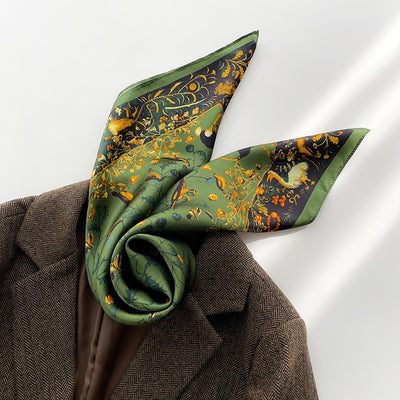 Pañuelo de Seda Estampado Floral Literario para Otoño e Invierno - Image 18