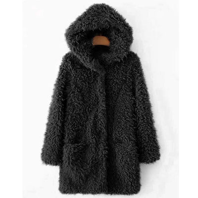 Sudadera con Capucha de Lana de Cordero y Bolsillos Dobles - Image 9