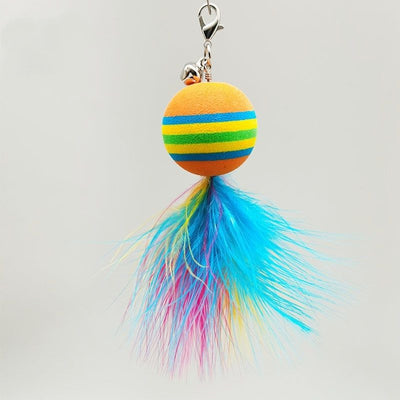 Glittery brown PVC rod cat toy with a flexible steel wire for attaching various replacement heads. - Image 13