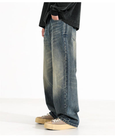 Jeans Anchos Retro Americano de Cintura Suelta para Hombre - Image 14