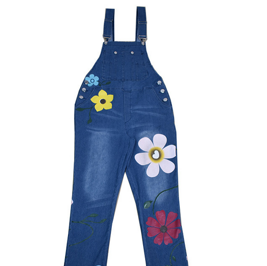Overol Denim Estampado para Mujer con Lavado Vintage - Image 11