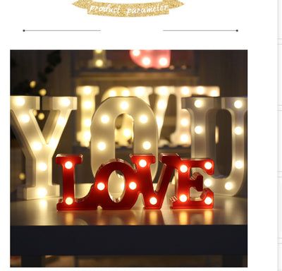 Letras y Números LED Luminosos para Decoración - Lámpara de Batería Romántica - Image 89