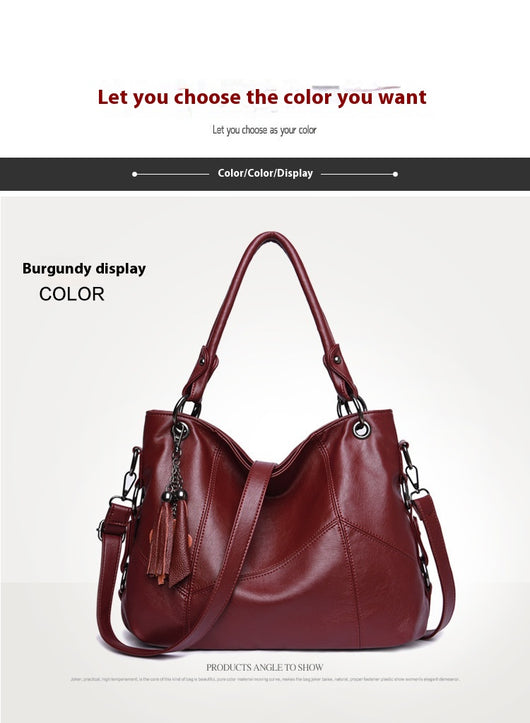Bolso Bandolera de Cuero PU con Detalles de Costura y Borlas para Mujer - Image 17