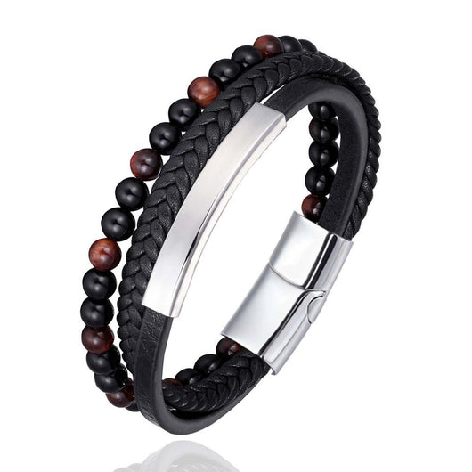 Pulsera de Piedra Natural con Cierre Magnético y Cuero Trenzado - Image 9