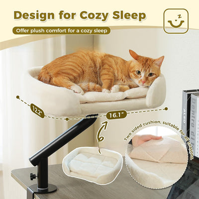 Cama Elevada para Gatos con Torre Ajustable y Diseño Giratorio - Image 11