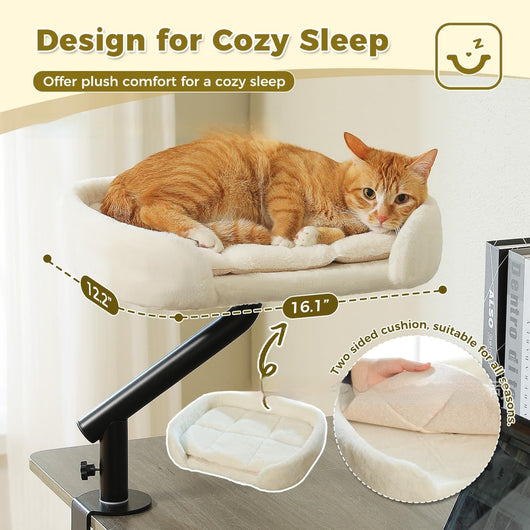 Cama Elevada para Gatos con Torre Ajustable y Diseño Giratorio - Image 11