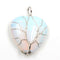 Peach Heart-shaped Lovers Pendant Natural Crystal Tree Of Life Necklace Synthetic opal
