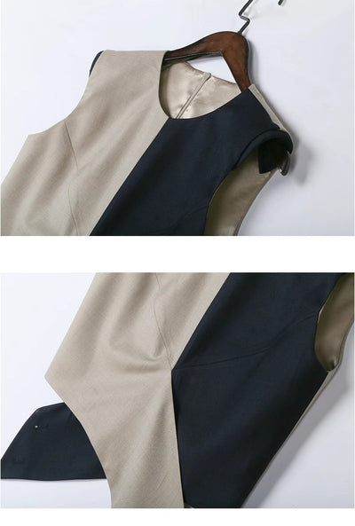Jumpsuit Ejecutivo sin Mangas con Combinación de Colores - Image 25