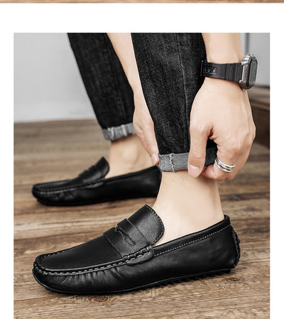 Zapatos Mocasín Beanie de Cuero Británico para Hombre - Image 15