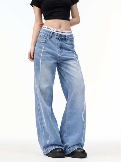 Pantalones Retro Americanos Anchos Personalizados para Mujer - Image 5