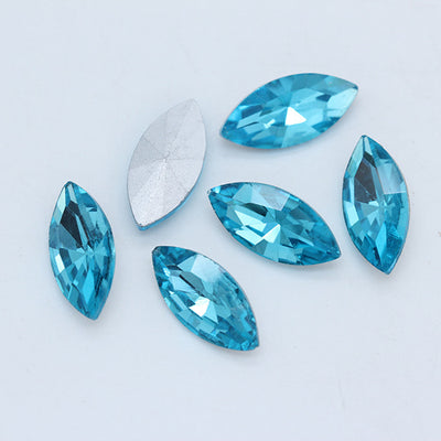 Diamante Suelto de Cristal Facetado Ojo de Caballo con Base Plateada - Image 17