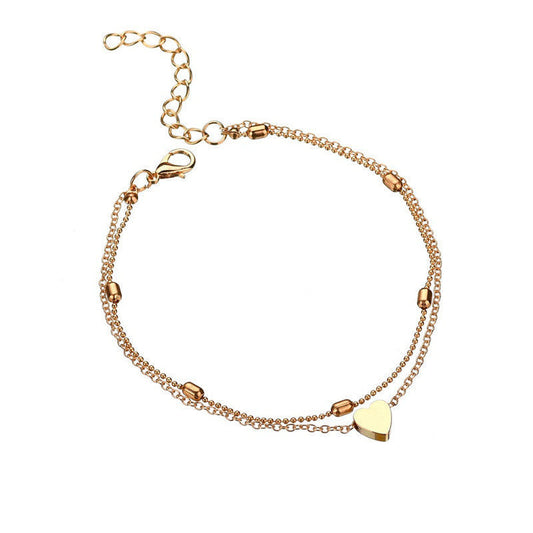Tobillera de Playa Doble Capa con Diseño de Amor - Image 2