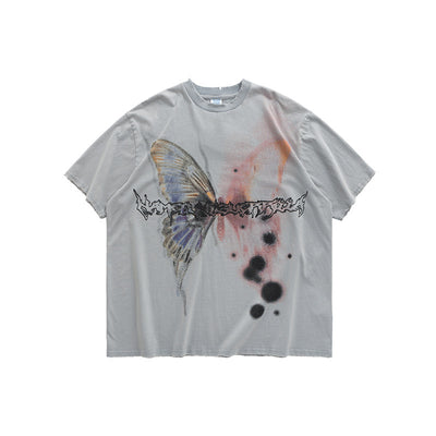 Playera Suelta Estampado Mariposas para Parejas - Image 8
