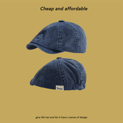Gorra de Ocho Paneles Pana Hombre Estilo Retro Literario Japonés - Image 11