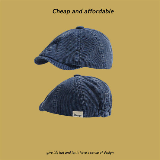 Gorra de Ocho Paneles Pana Hombre Estilo Retro Literario Japonés - Image 11