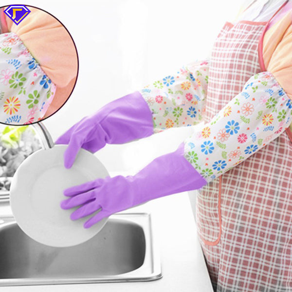 Guantes de Felpa para Lavar Platos con Puño Ajustado