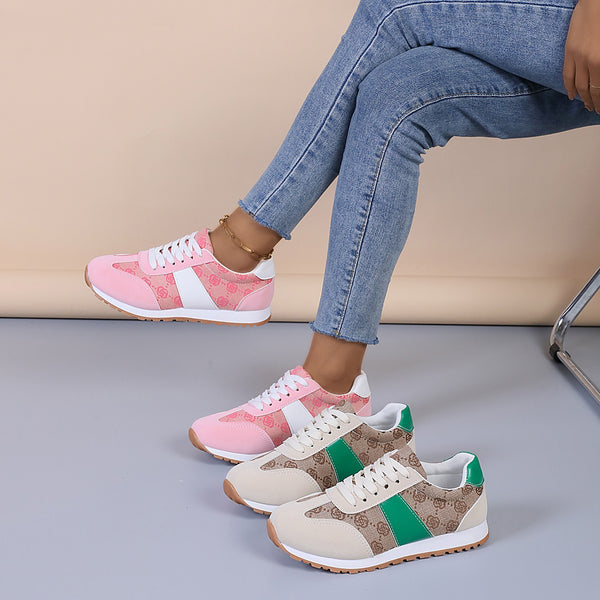 Zapatos Casuales Oversize para Mujer con Encaje Floral y Cordones