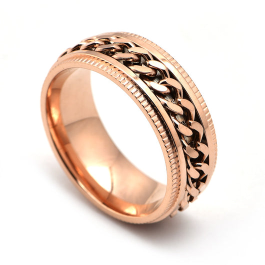Anillo Giratorio de Acero Inoxidable para Hombre - Anillo Fidget Antiestrés - Image 8