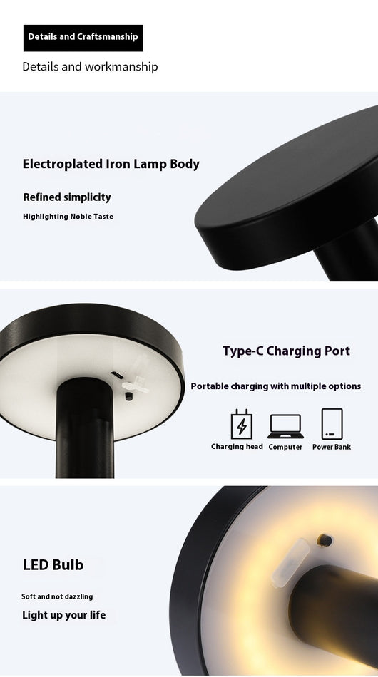 Lámpara de Carga Inalámbrica con Control Táctil y Ambiente Luminoso - Image 12