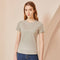 Blusa Fresca de Algodón y Seda de Gusano para Mujer - Manga Corta Verano