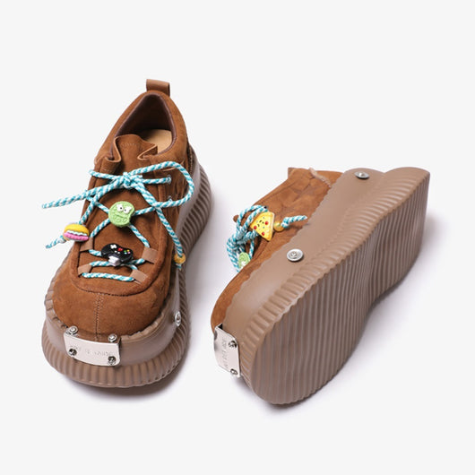Zapatos Plataforma Dopamine Verano de Cuero con Cordones - Image 4