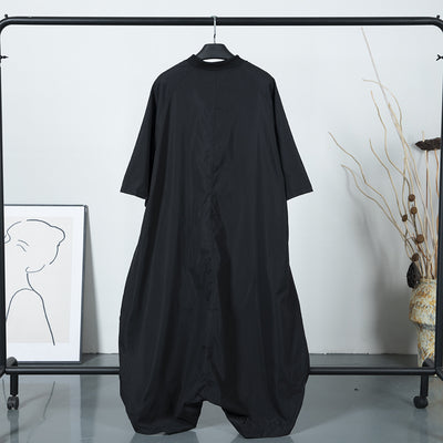 Jumpsuit Negro Suelto para Mujer con Mangas Murciélago - Image 12