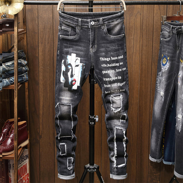 Pantalones Vaqueros Rotos Slim Fit para Hombre - Estilo Moderno