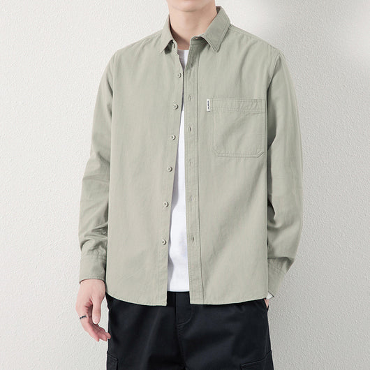 Camisa Casual Suelta con Solapa y Bolsillos para Hombre - Image 5