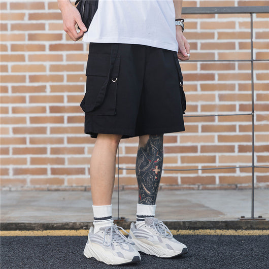 Pantalones Cortos Overol Recto Hombre Estilo Coreano Cinco Puntos Casual - Image 14
