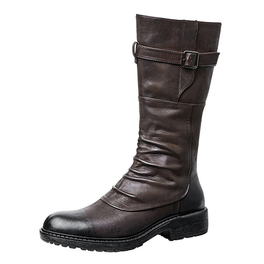 Botas Biker Altas de Plataforma con Cierre Lateral para Hombre - Image 12