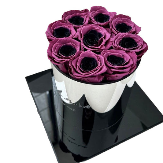Maceta Esférica con Moño Negro y Flores de Ciruela Preservadas - Image 2