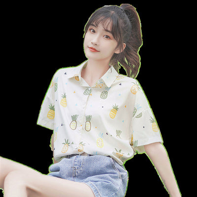 Blusa Floral Estilo Hong Kong - Camiseta Holgada de Chifón para Estudiante - Image 10